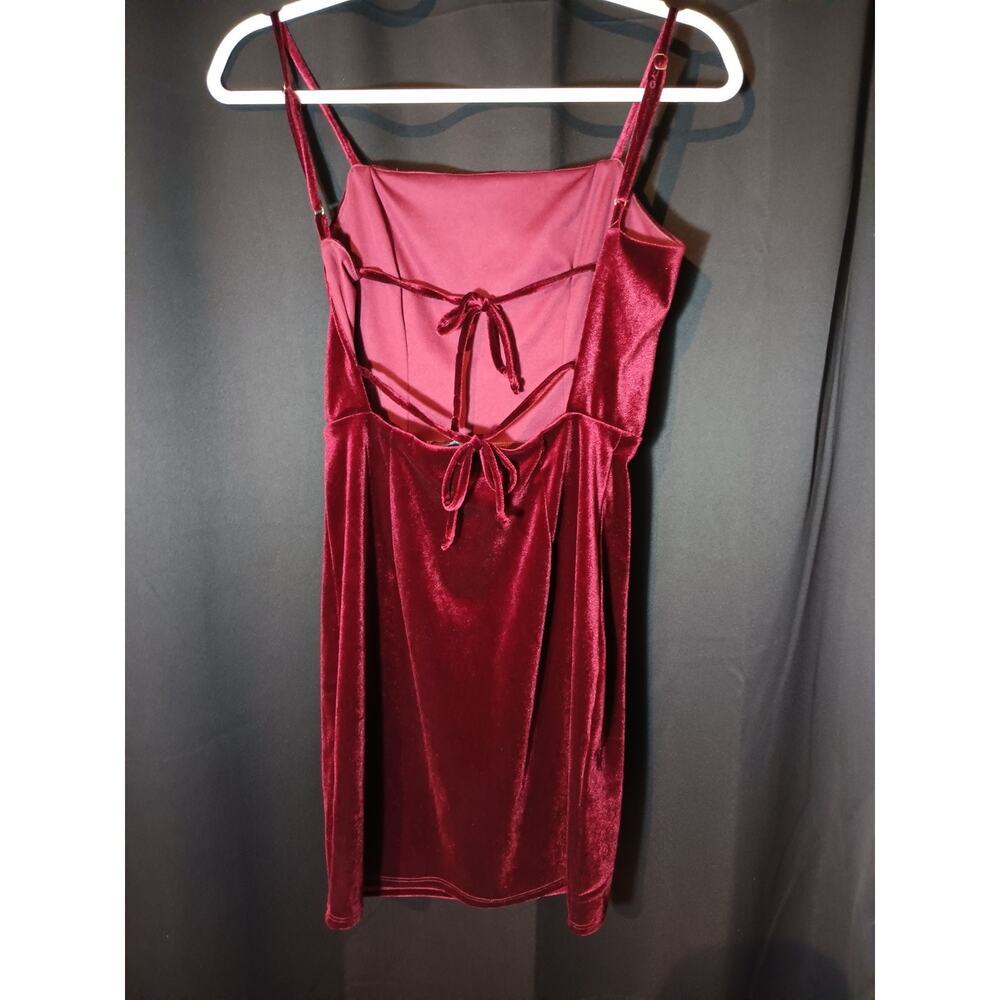 Urban Outfitters Red Velvet Open Back Mini Dress S Party Cocktail - Picture 2 of 4